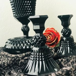 ‼️SOLD‼️ Vintage Black Diamond Point Glass Tierra